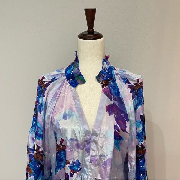 𝅺NWT Shahida Parides Floral Print Blouson Sleeve Dress Size XL - Picture 7 of 15